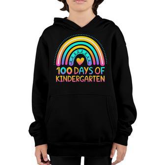 100 Days Of Kindergarten School Teacher Smarter Rainbow V4 Youth Hoodie - Thegiftio UK