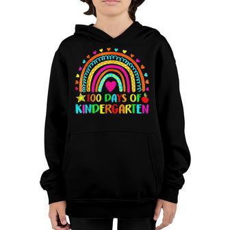 100 Days Of Kindergarten School Teacher Smarter Rainbow V5 Youth Hoodie - Thegiftio UK