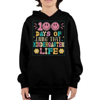 100 Days Of Living That Kindergarten Life Happy School Day Youth Hoodie - Thegiftio UK