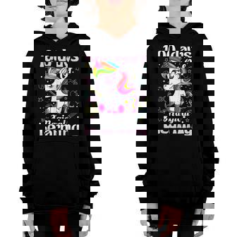 100 Days Of Magical Learning 100Th Day Of School Unicorn Kid V2 Youth Hoodie - Seseable
