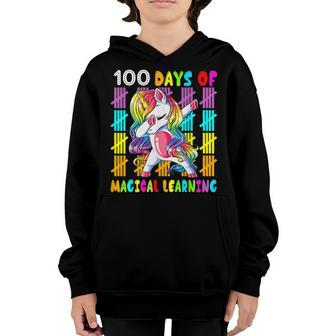 100 Days Of Magical Learning 100Th Day Of School Unicorn Kid V2 Youth Hoodie - Thegiftio UK