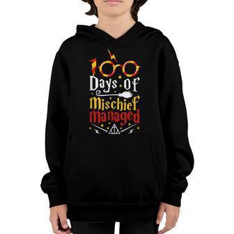 100 Days Of Mischief Managed 100Th Day Of School Kids V4 Youth Hoodie - Thegiftio UK