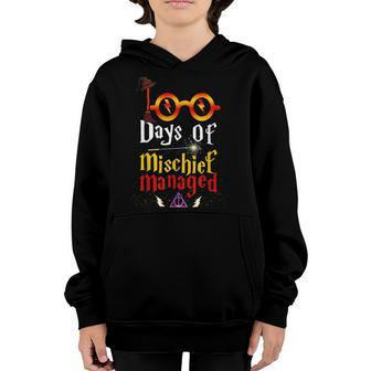 100 Days Of Mischief Managed 100Th Day Of School Kids V6 Youth Hoodie - Thegiftio UK