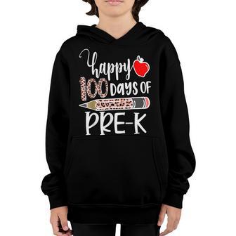 100 Days Of Pre K Happy 100Th Day Of School Rainbow V2 Youth Hoodie - Thegiftio UK
