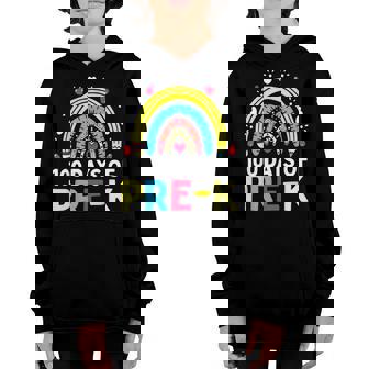 100 Days Of Pre K Happy 100Th Day Of School Teacher Kids V2 Youth Hoodie - Thegiftio