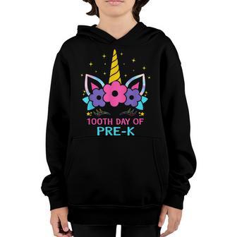 100 Days Of Pre K Unicorn Girl Costume Gift Kids Youth Hoodie - Thegiftio UK