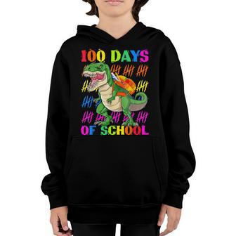 100 Days Of School 100Th Day Dino Youth Hoodie - Thegiftio UK