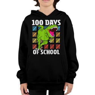 100 Days Of School 100Th Day Teacher Boys Kids Dinosaur Dino Youth Hoodie - Thegiftio UK