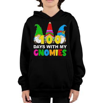 100 Days Of School 100Th Day With My Gnomies Funny V2 Youth Hoodie - Thegiftio UK