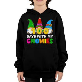 100 Days Of School 100Th Day With My Gnomies Funny Youth Hoodie - Thegiftio UK