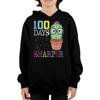 100 Days Of School 100Th Sharper Cactus Teacher & Kids Youth Hoodie - Thegiftio UK