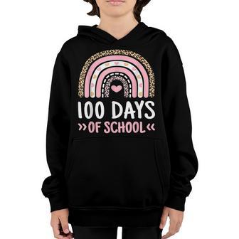 100 Days Of School 1St Grade Cute Rainbow Lover 100Th Day Youth Hoodie - Thegiftio UK