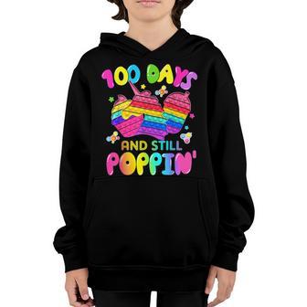 100 Days Of School And Still Poppin Unicorn Girl Pop It Youth Hoodie - Thegiftio UK