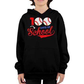 100 Days Of School Apparel 100Th Day Baseball Teacher Kids Youth Hoodie - Thegiftio UK