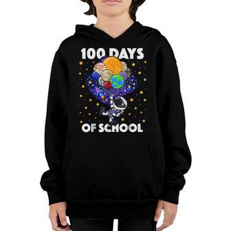 100 Days Of School Astronaut Outer Space Boys Kids 100Th Day Youth Hoodie - Thegiftio UK
