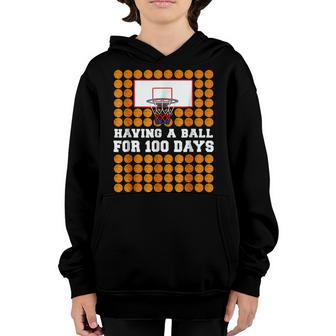 100 Days Of School Basketball 100Th Day Balls Gift For Boys V2 Youth Hoodie - Thegiftio UK