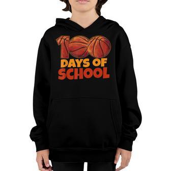 100 Days Of School Basketball Student 100Th Day Gift Boys Youth Hoodie - Thegiftio UK