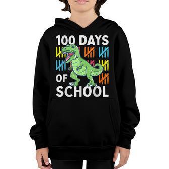 100 Days Of School Boys Dinosaur 100Th Day Dino Youth Hoodie - Thegiftio UK