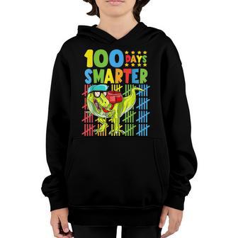 100 Days Of School Boys T Rex Smarter Kids Dinosaur V2 Youth Hoodie - Thegiftio UK