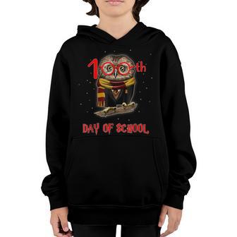 100 Days Of School Cute Owl Happy 100Th Day Of School Youth Hoodie - Thegiftio UK
