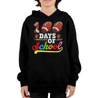 100 Days Of School Football Lover Happy 100Th Day Kids Boys Youth Hoodie - Thegiftio UK