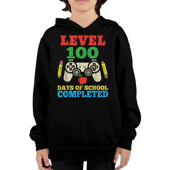 100 Days Of School For Boys Level Completed Gamer V3 Youth Hoodie - Seseable