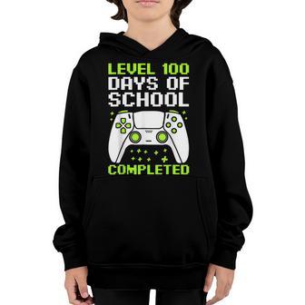 100 Days Of School For Boys Level Completed Gamer Youth Hoodie - Thegiftio UK
