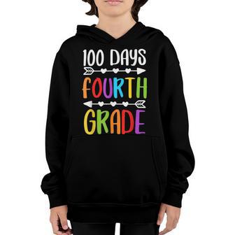 100 Days Of School For Fourth Grade Back To School Youth Hoodie - Thegiftio UK