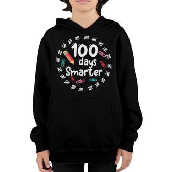 100 Days Of School For Teachers Kids 100 Days Smarter Youth Hoodie - Thegiftio UK