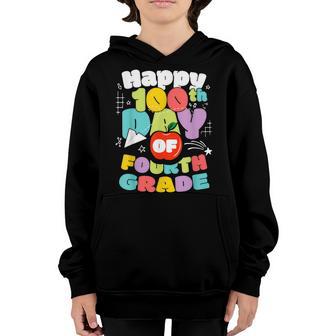100 Days Of School Fourth Grade Brighter Teacher And Student Youth Hoodie - Thegiftio UK