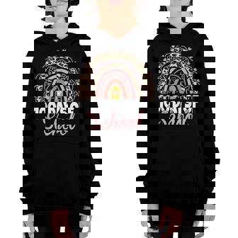 100 Days Of School Funny 100Th Day Of School Rainbow Leopard Youth Hoodie | Seseable CA
