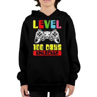 100 Days Of School Gamer Level 100 Days Unlocked Youth Hoodie - Seseable