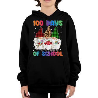 100 Days Of School Gnome Teacher Kids 100Th Day Of School Youth Hoodie - Thegiftio UK