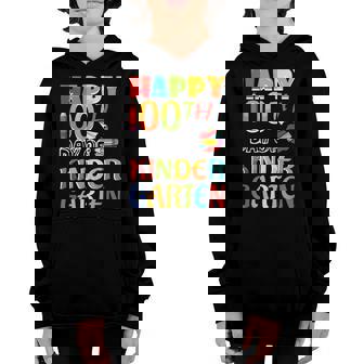 100 Days Of School Happy 100Th Day Of Kindergarten V2 Youth Hoodie - Thegiftio