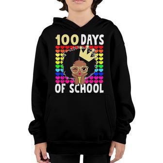 100 Days Of School Kids Girl Black African American Youth Hoodie - Thegiftio UK
