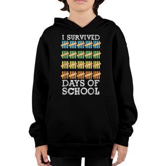 100 Days Of School Kids I Survived Boys Girls Teacher Youth Hoodie - Thegiftio UK