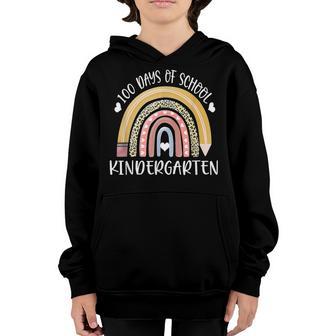 100 Days Of School Kindergarten Cute Rainbow Lover 100Th Day V3 Youth Hoodie - Thegiftio UK