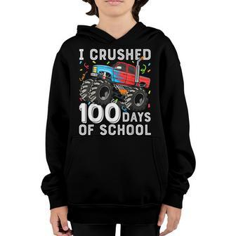 100 Days Of School Monster Truck 100Th Day Of School Boys Youth Hoodie - Thegiftio UK