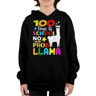 100 Days Of School No Probllama Llama 100Th Day V4 Youth Hoodie - Thegiftio UK