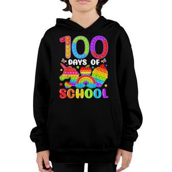 100 Days Of School Pop It Teacher Kids Boys Girls 100Th Day Youth Hoodie - Thegiftio UK