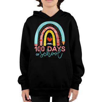 100 Days Of School Teacher Gifts 100Th Day Of School Rainbow Youth Hoodie - Thegiftio UK