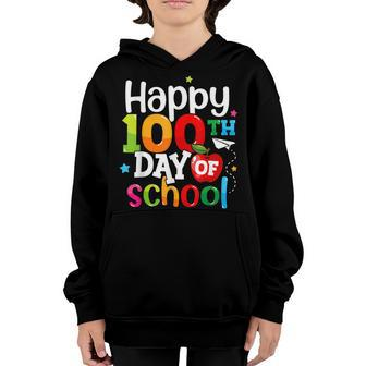 100 Days Of School Teachers Kids Girls Boys Happy 100Th Day Youth Hoodie - Seseable