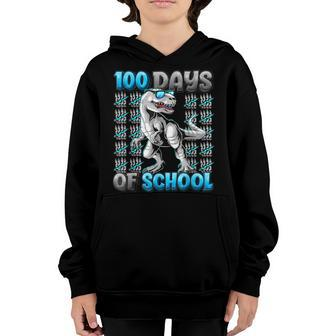 100 Days Of School Trex 100 Days Smarter 100Th Day Of School V3 Youth Hoodie - Thegiftio UK