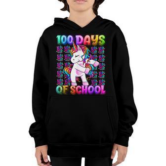 100 Days Of School Unicorn 100 Days Smarter 100Th Day V4 Youth Hoodie - Thegiftio UK