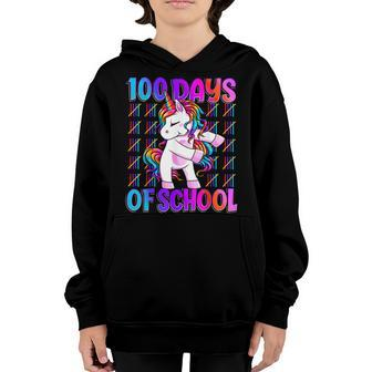 100 Days Of School Unicorn 100 Days Smarter 100Th Day Youth Hoodie - Seseable