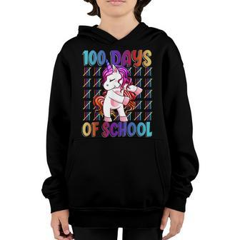 100 Days Of School Unicorn 100 Days Smarter Teacher Boy Girl Youth Hoodie - Seseable
