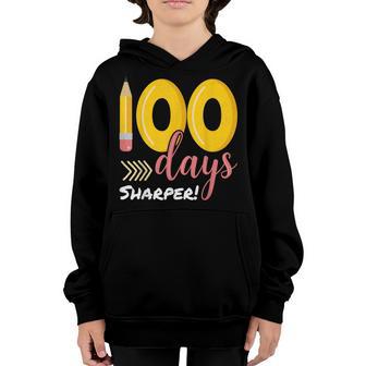 100 Days Sharper 100Th Day Of School Teacher Kids Youth Hoodie - Thegiftio UK