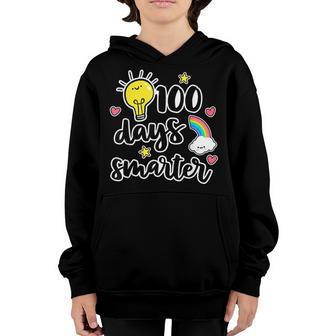 100 Days Smarter 100Th Day Of School Kindness Teacher Youth Hoodie - Seseable