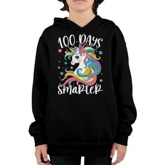 100 Days Smarter 100Th Day Of School Unicorn Teacher Student Youth Hoodie - Thegiftio UK