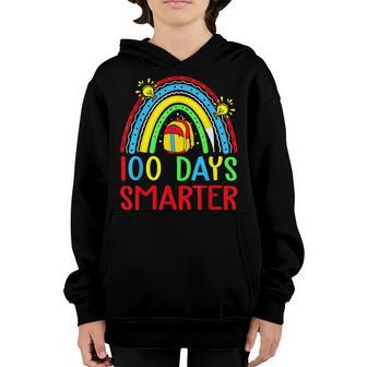 100 Days Smarter Book Rainbow 100 Day Of School Boy Girl Kid V2 Youth Hoodie - Seseable